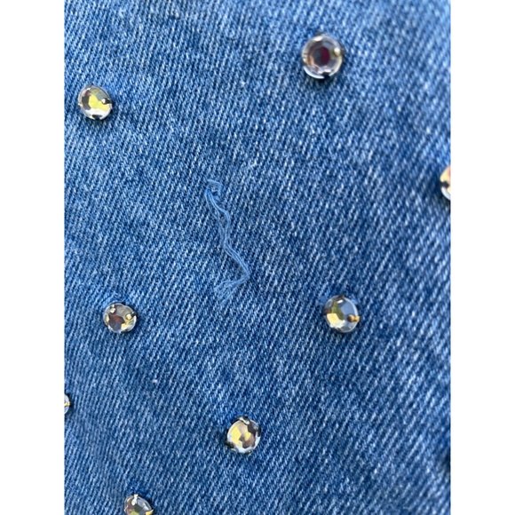 Vintage 1980s MOM Jeans Front Full Rhinestone Front - Picture 7 of 16
